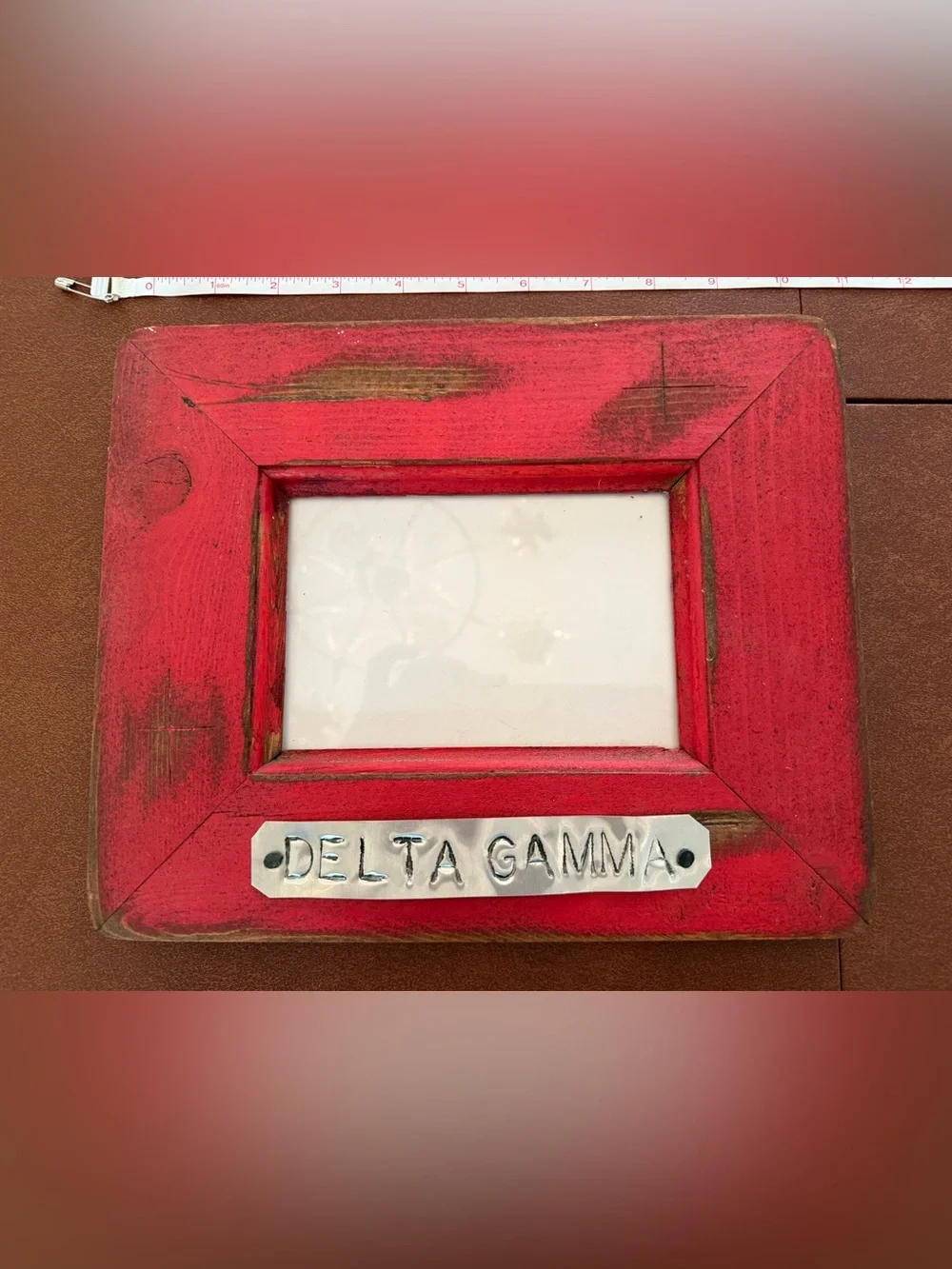 Distressed Red Wooden Picture Frame